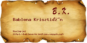Bablena Krisztián névjegykártya