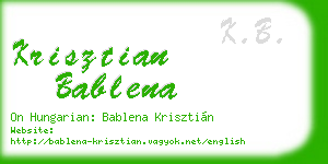 krisztian bablena business card