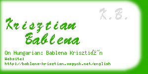 krisztian bablena business card